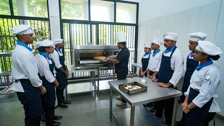 Students at State Institute of Hospitality Management Kozhikode